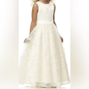 Girls Elegant White Sleeveless Dress
